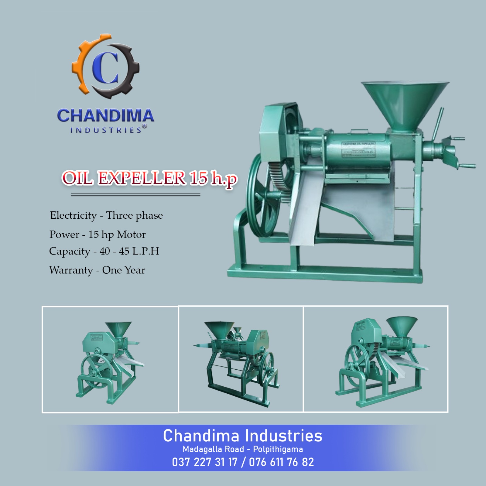 Oil expeller 15 hp banner